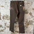 Gallery Department Brown Carpenter Flare Splatter Pants Sz 32