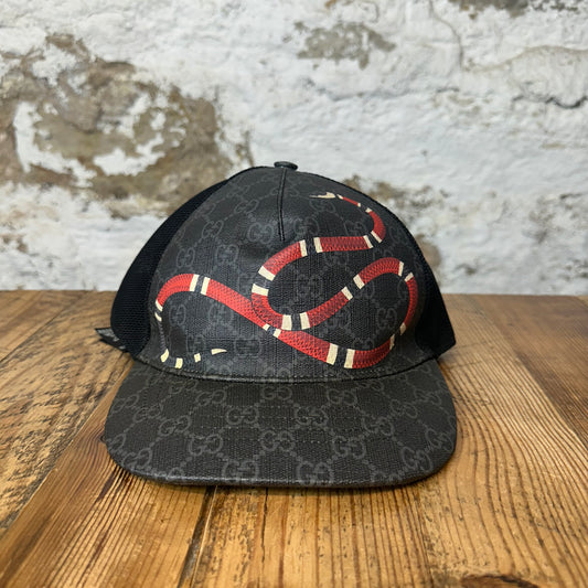 Gucci Black GG Monogram Snake Hat Sz L