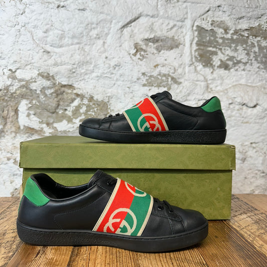 Gucci Red Green Banded Black Ace Sneaker Sz 6