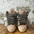 Lanvin Curb Black White Lace Pink Sneaker Sz 6.5 (39)