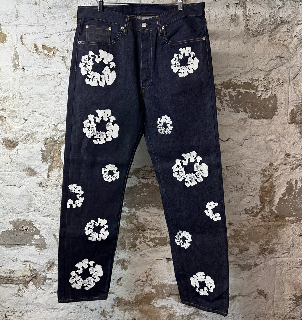 Denim Tears White CW Dark Blue Denim Jeans Sz 34