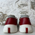 Prada Americas Cup Red Leather Grey White Sneaker Sz 9