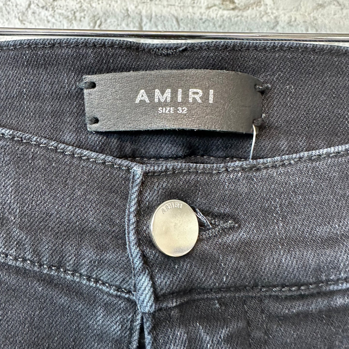 Amiri MX1 Cracked Blue Black Denim Jeans Sz 32