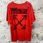 Off White Red Impressionism T-shirt Sz S