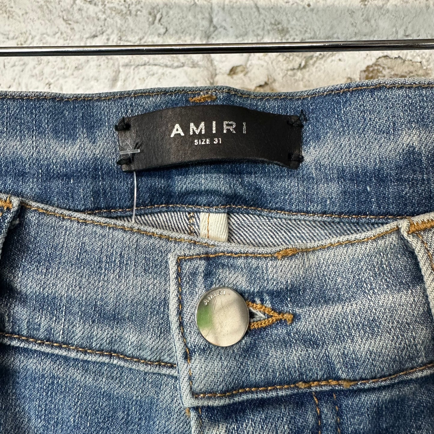 Amiri MX1 Indigo Paisley Blue Denim Jeans Sz 31