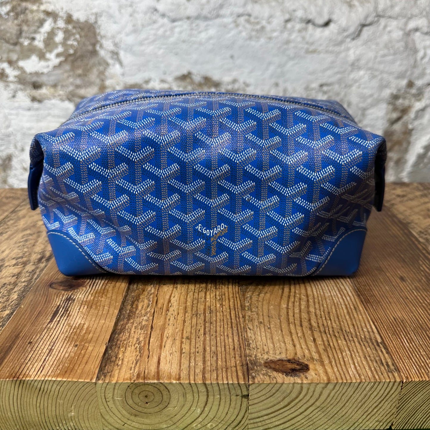 Goyard Boeing 25 Blue Monogram Toiletry Bag (Inside Stained)