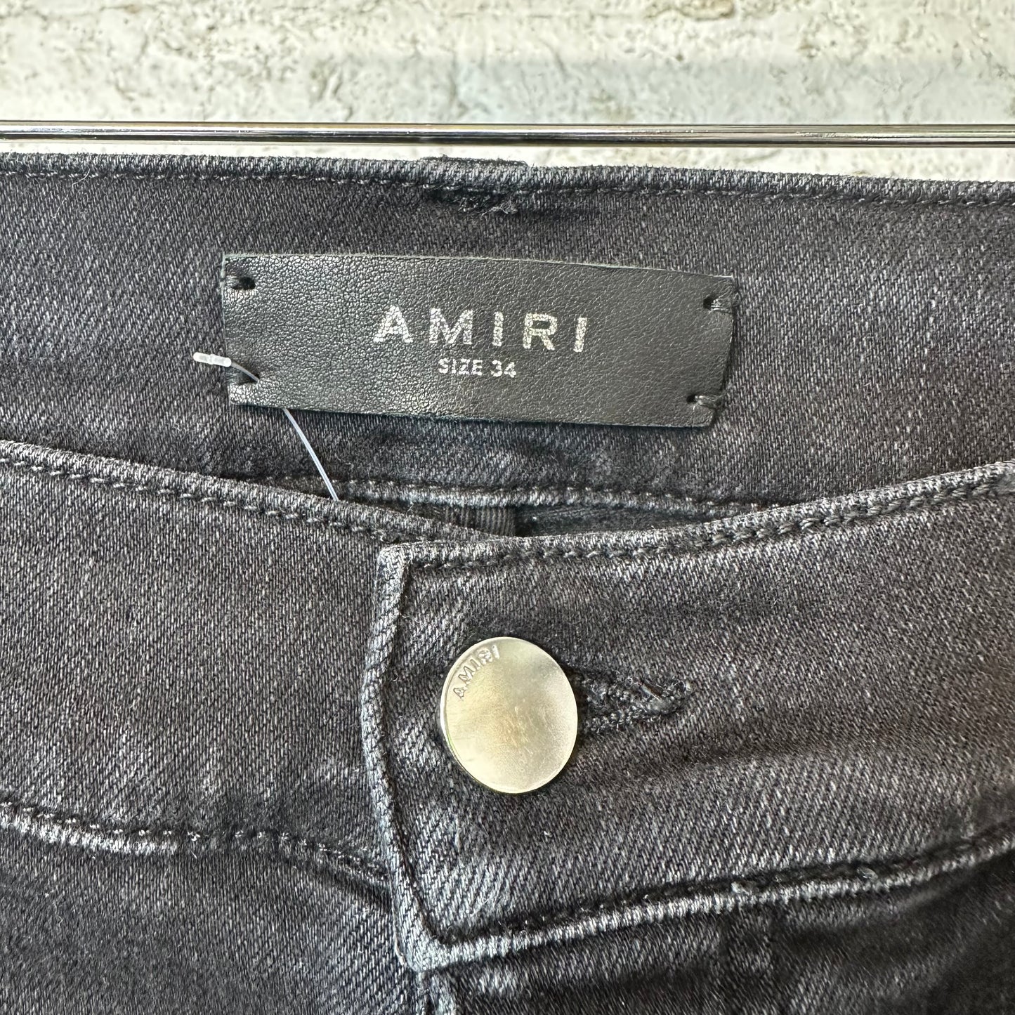 Amiri Plain Black Faded Denim Jeans Sz 34