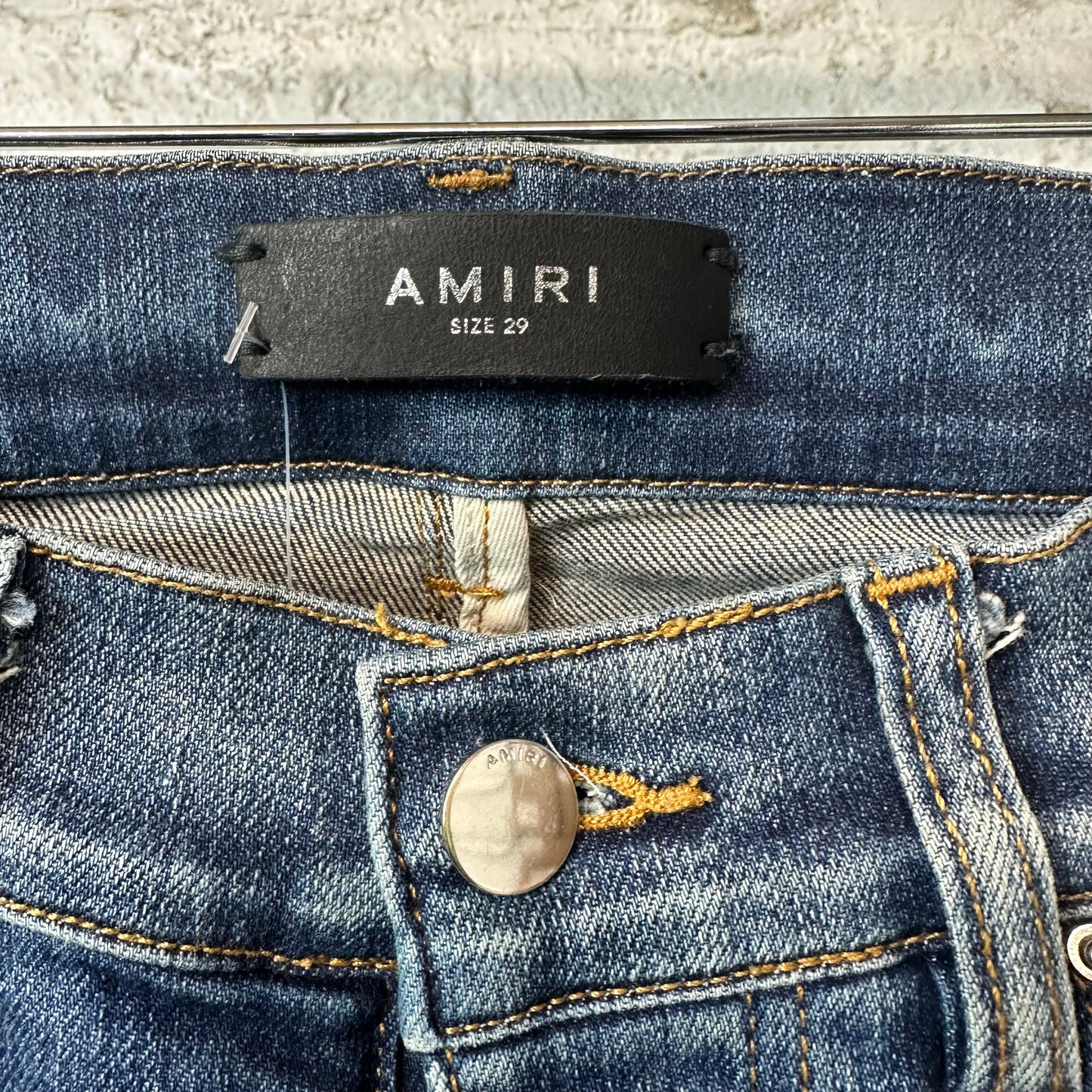 Amiri MX1 Red Paisley Dark Blue Denim Jeans Sz 29