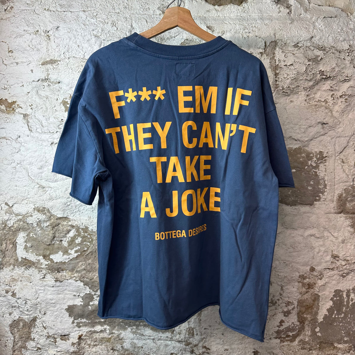 Bottega Desires F*** Em Blue T-Shirt Sz L