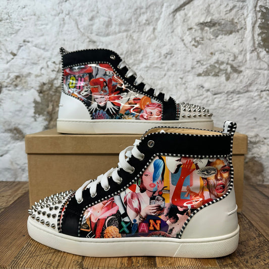 Christian Louboutin HigH Multicolor Collage Spike Sneaker Sz 9 (42)
