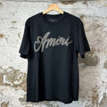 Amiri Checkered Spellout Black T-Shirt Sz M