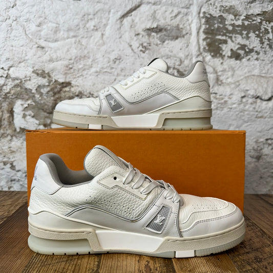 Louis Vuitton White Cream Trainer Sneaker Sz 8.5 (7LV)