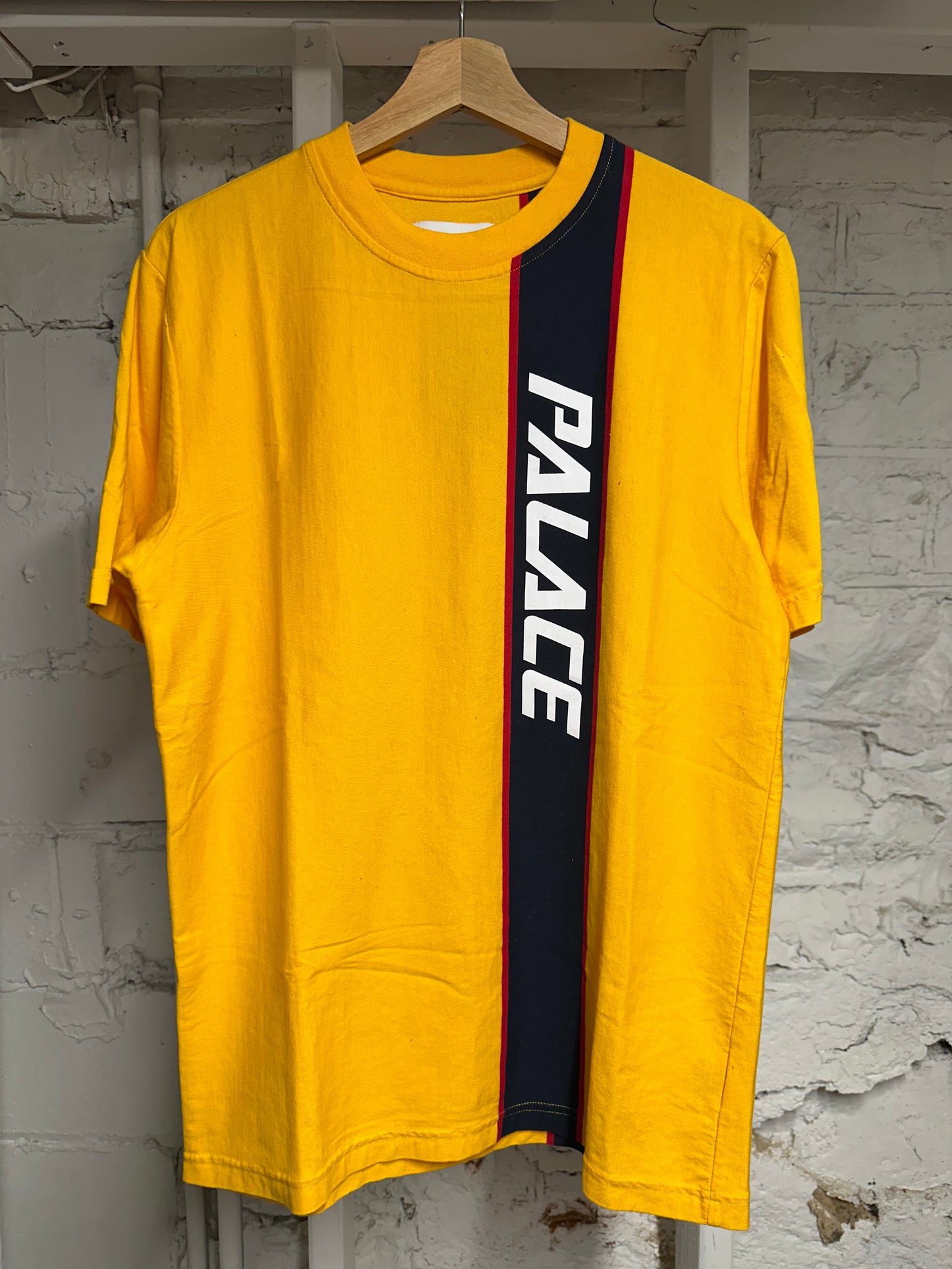 Palace Yellow Stripe T-Shirt Sz M
