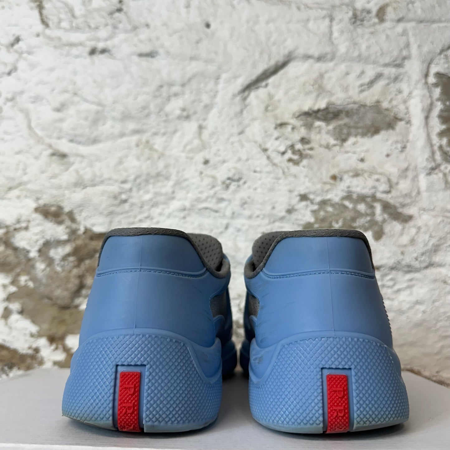 Prada Americas Cup Light Blue Rubber Sneaker Sz 8 (41)