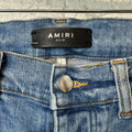 Amiri MX1 Red Suede Blue Denim Jeans Sz 29