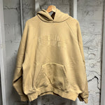 Essentials Center Spellout Hoodie Tan Sz M