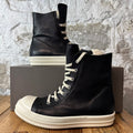 Rick Owens High Black Leather Milk Sneaker Sz 9 (42)