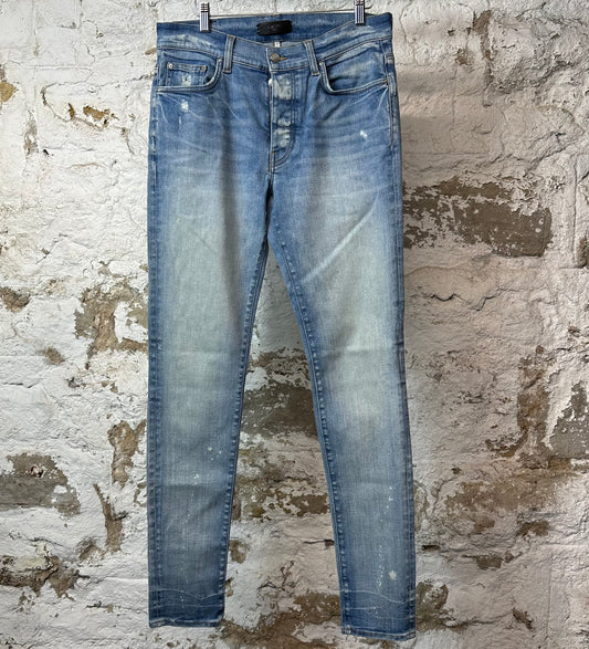 Amiri Plain Blue Denim Jeans Sz 32