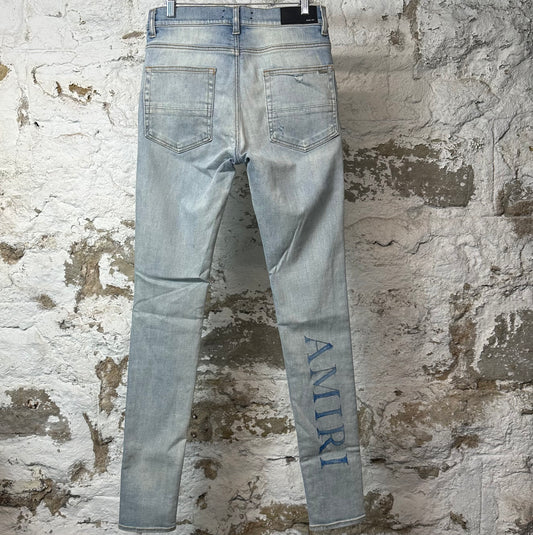 Amiri Knee Hole Blue AM Blue Denim Jeans Sz 30