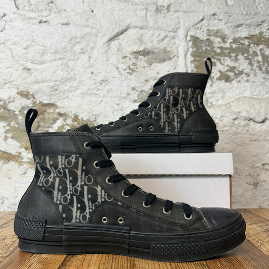 Dior B23 High Triple Black Oblique Sneaker Sz 12 (45) No Box
