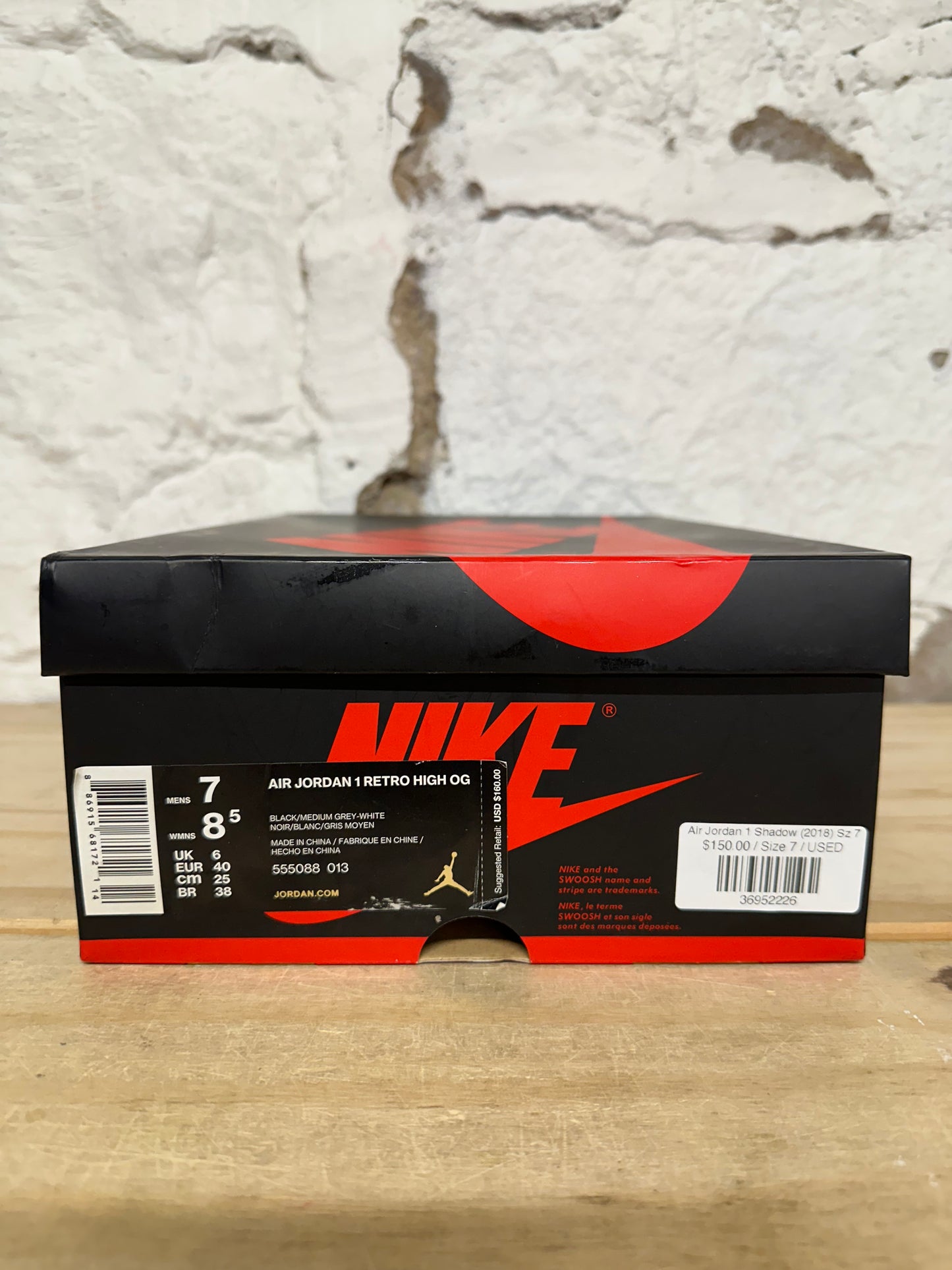 Air Jordan 1 High Shadow (2018) Sz 7