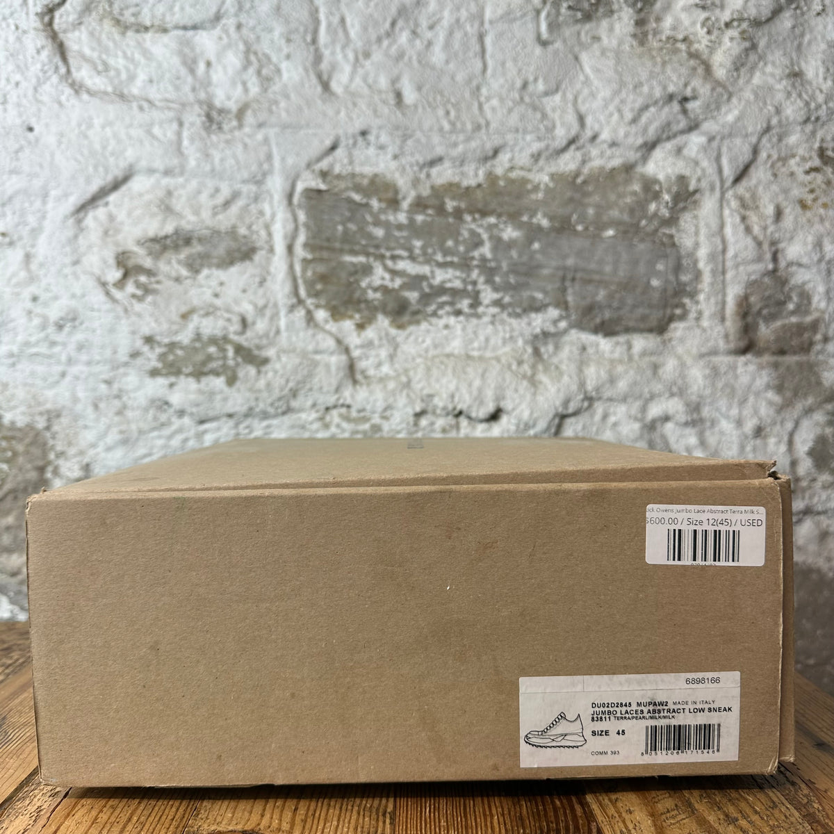 Rick Owens Jumbo Lace Abstract Terra Milk Sneaker Sz 12 (45)