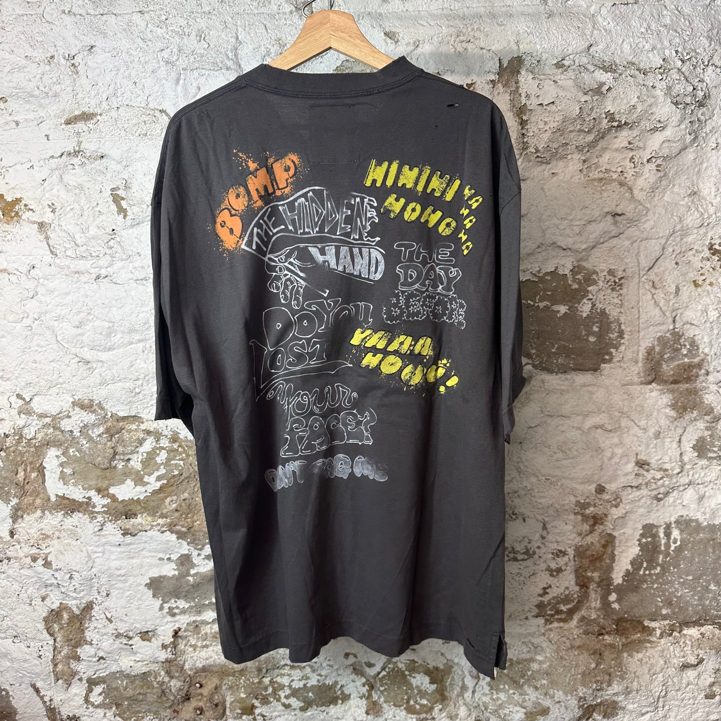 Maison Mihara Bear Printed Distressed T-shirt Black Sz M