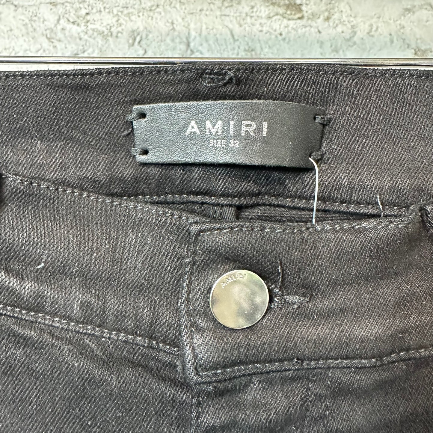Amiri MX1 Brown Suede Black Denim Jeans Sz 32