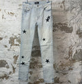 Amiri Black Star Light Wash Blue Denim Jeans Sz 30