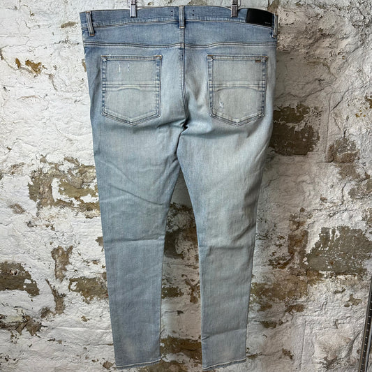 Amiri MX1 Green Suede Blue Denim Jeans Sz 40