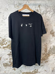 Off White Green Bolt T-shirt Black Sz L