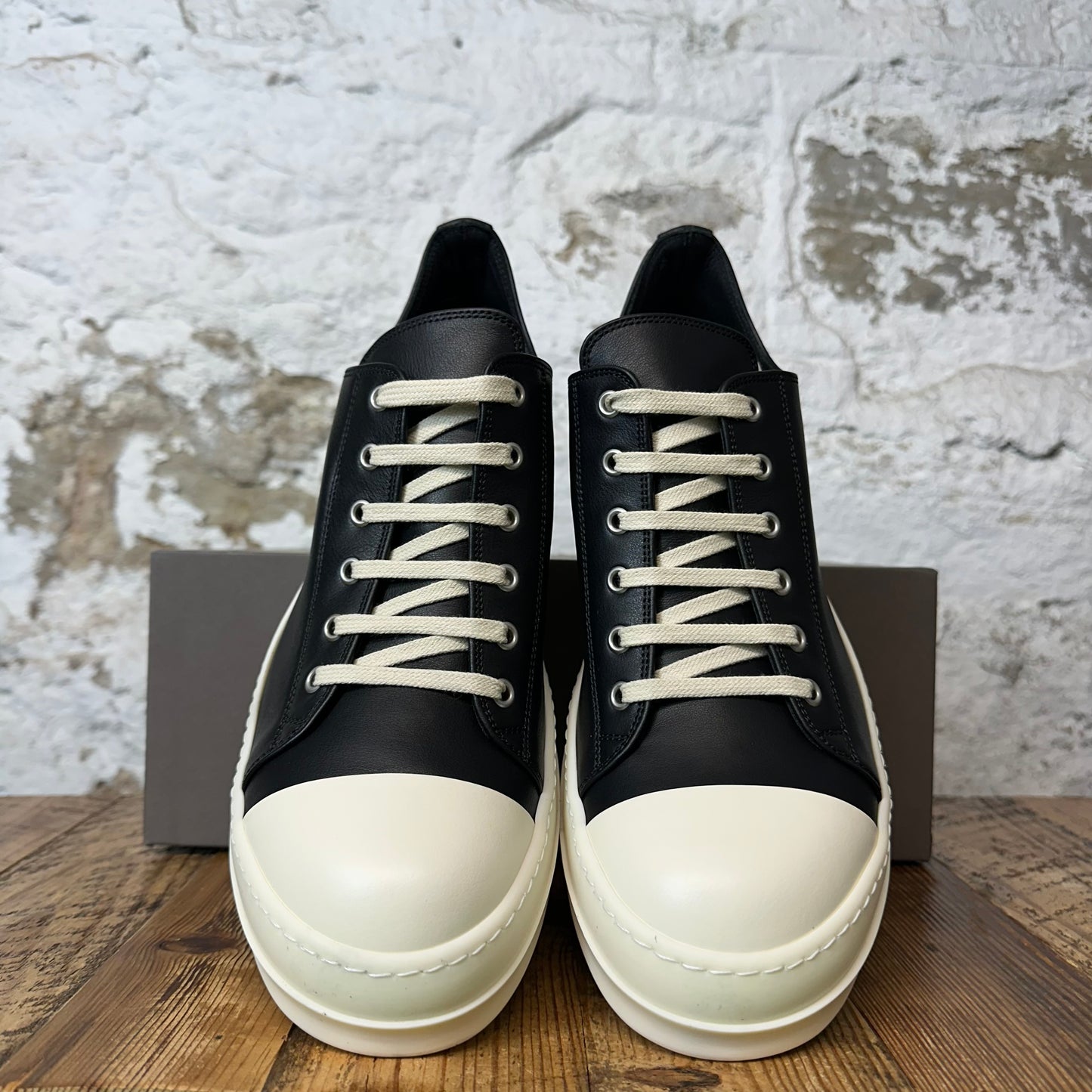 Rick Owens Black Leather Milk Sneaker DS