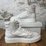 Prada Milano White Leather High Sneaker Sz 7 No Box