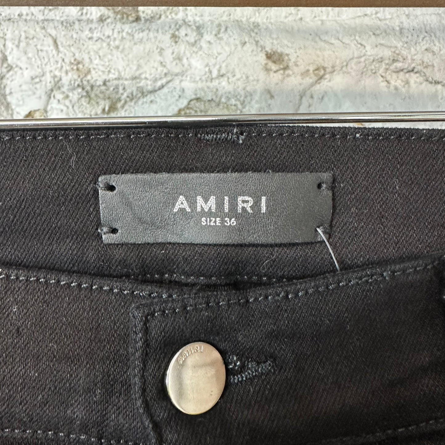 Amiri Silver Bone Black Denim Jeans Sz 36