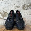 Prada Americas Cup Vintage Navy Patent Black Sneaker Sz 9.5