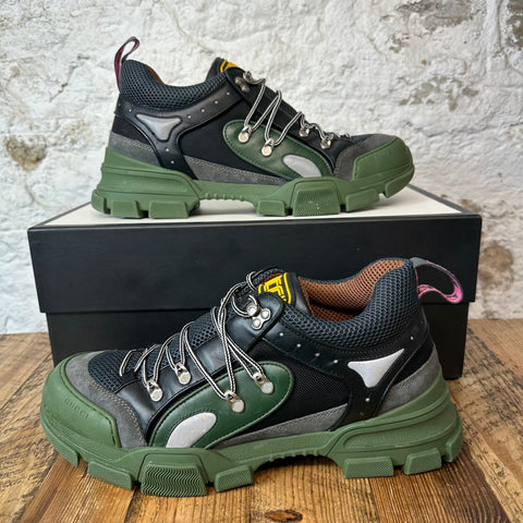 Gucci Flashtrek Gemstone Green Black Sz 10.5