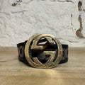Gucci Tan Monogram Belt Sz 90/36