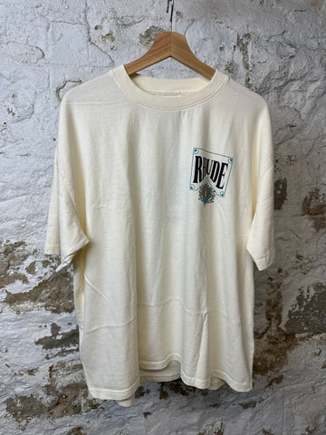 Rhude Off-White Card T-Shirt Sz L DS