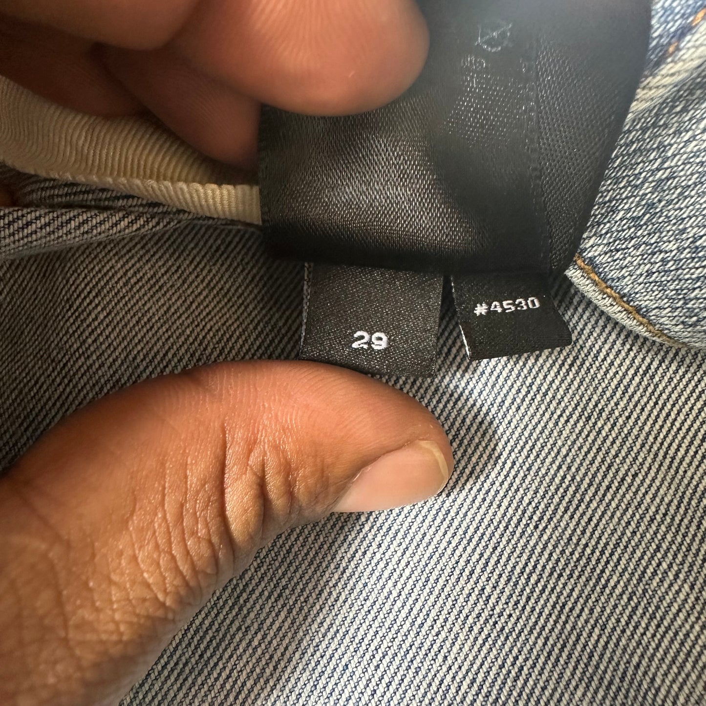 Amiri MX1 Black White Woven Blue Denim Jeans Sz 29