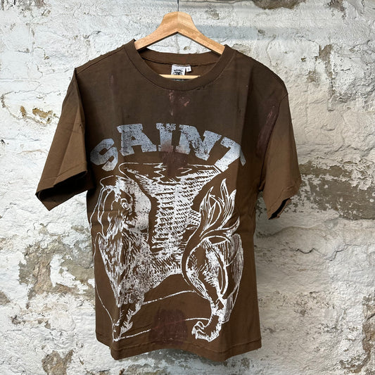 Saint Vanity Dirty Griffin Brown T-shirt