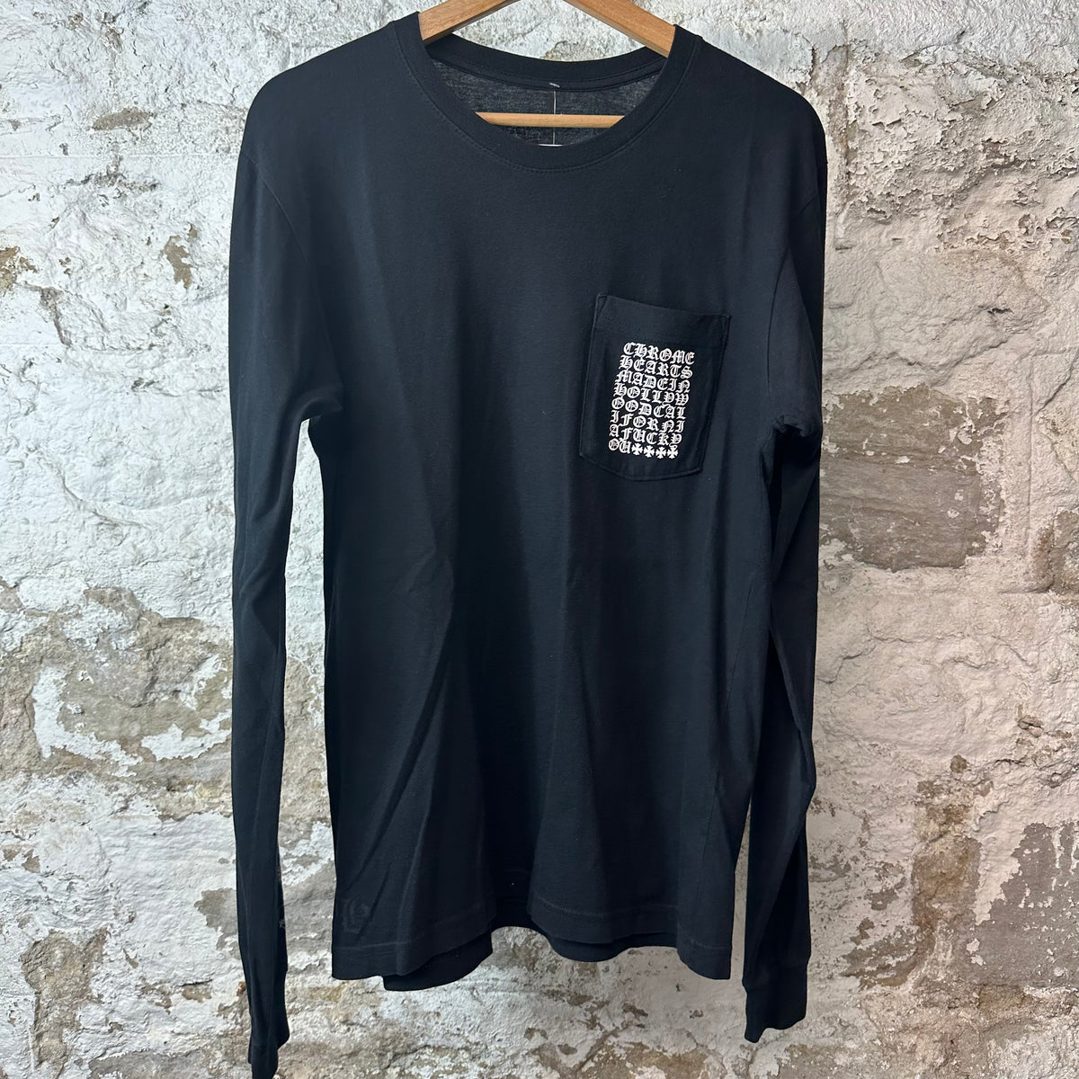 Chrome Hearts Eyechart Pocket Black Long Sleeve Sz M