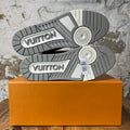Louis Vuitton Grey Monogram White Trainer Sneaker Sz 10.5 (9LV)