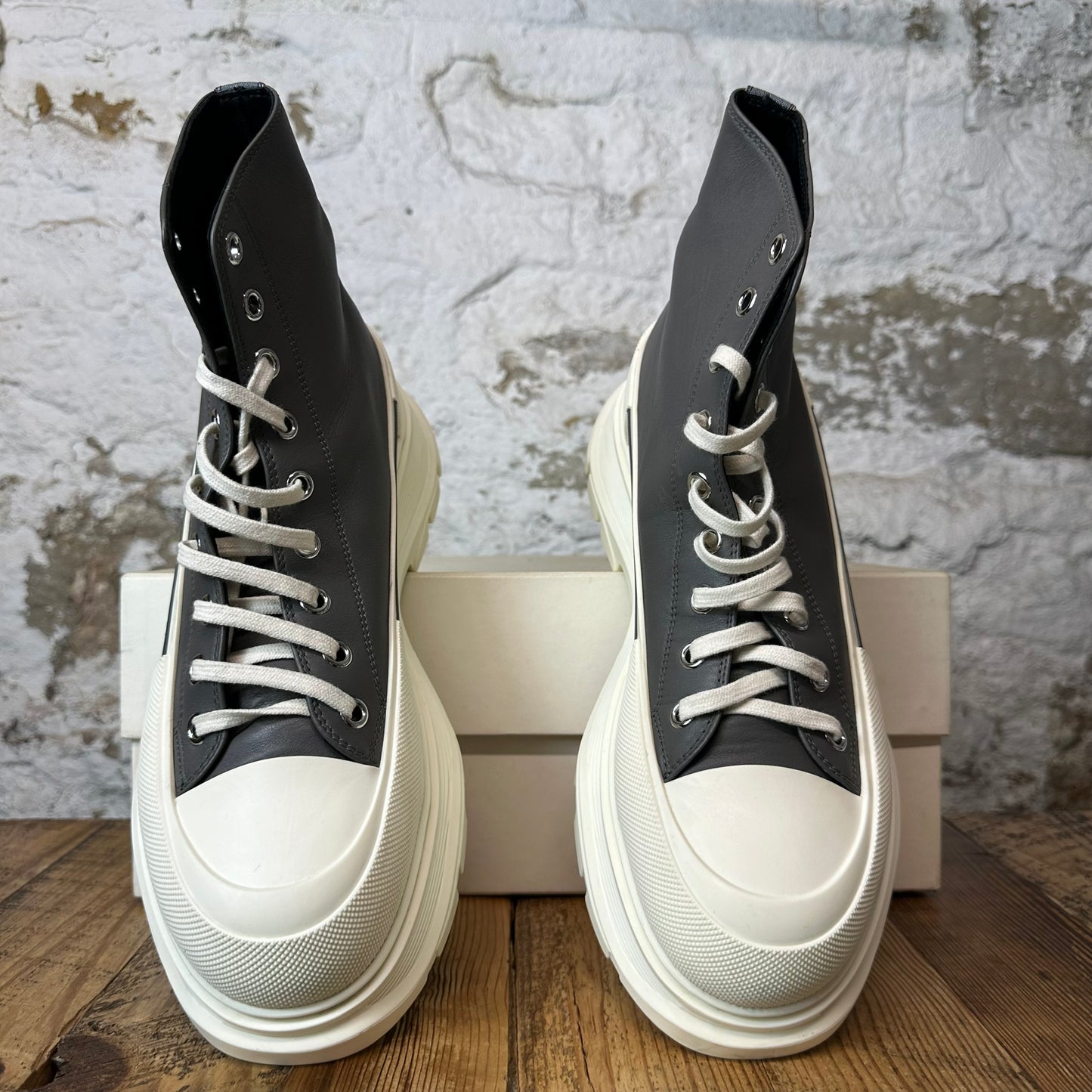 Alexander Mcqueen Grey White Tread Boot Sz 12 (45)