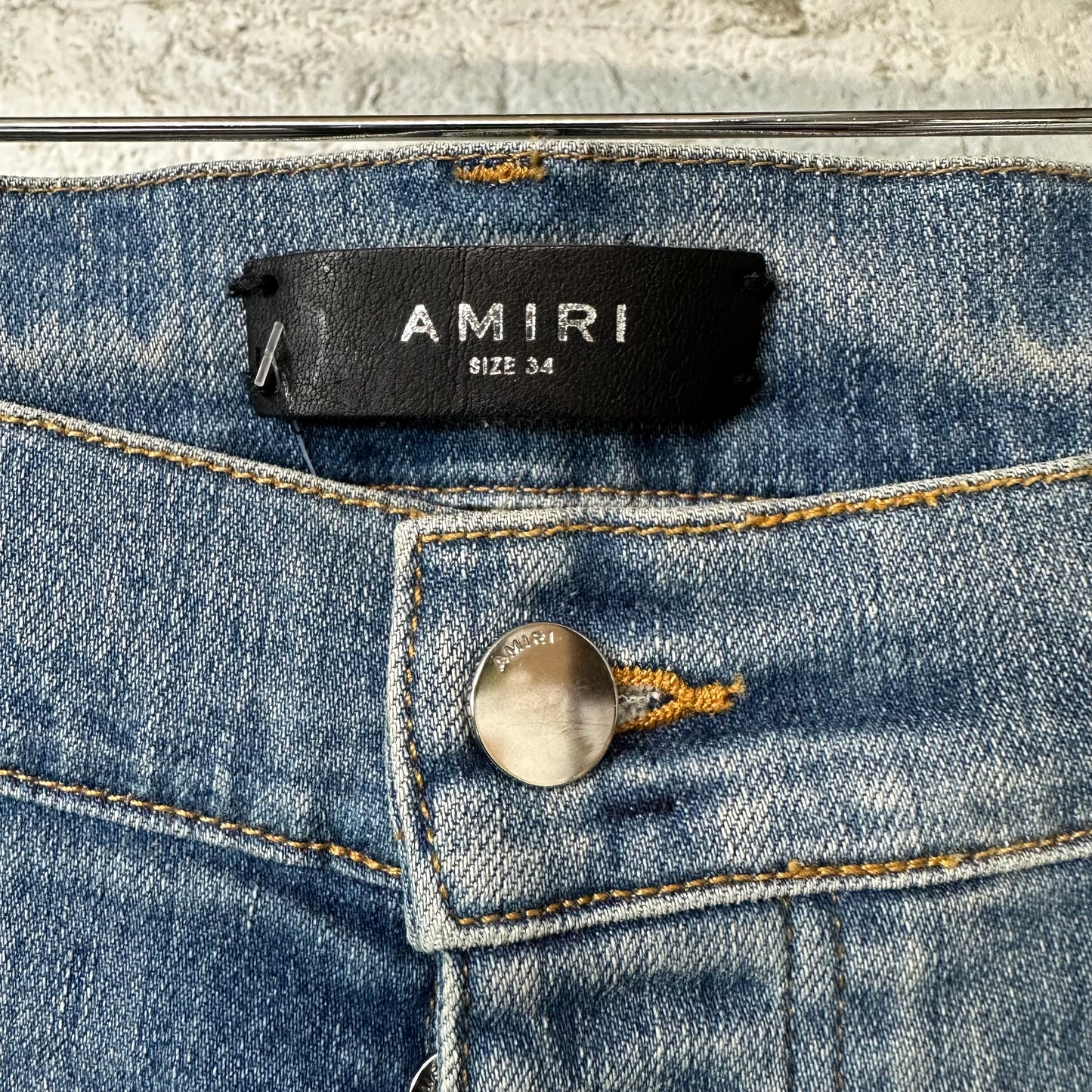 Amiri MX1 Pink Tie Dye Blue Denim Jeans Sz 34