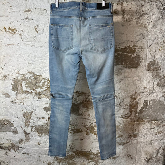 Amiri MX2 Multicolor Flannel Blue Denim Jeans Sz 31