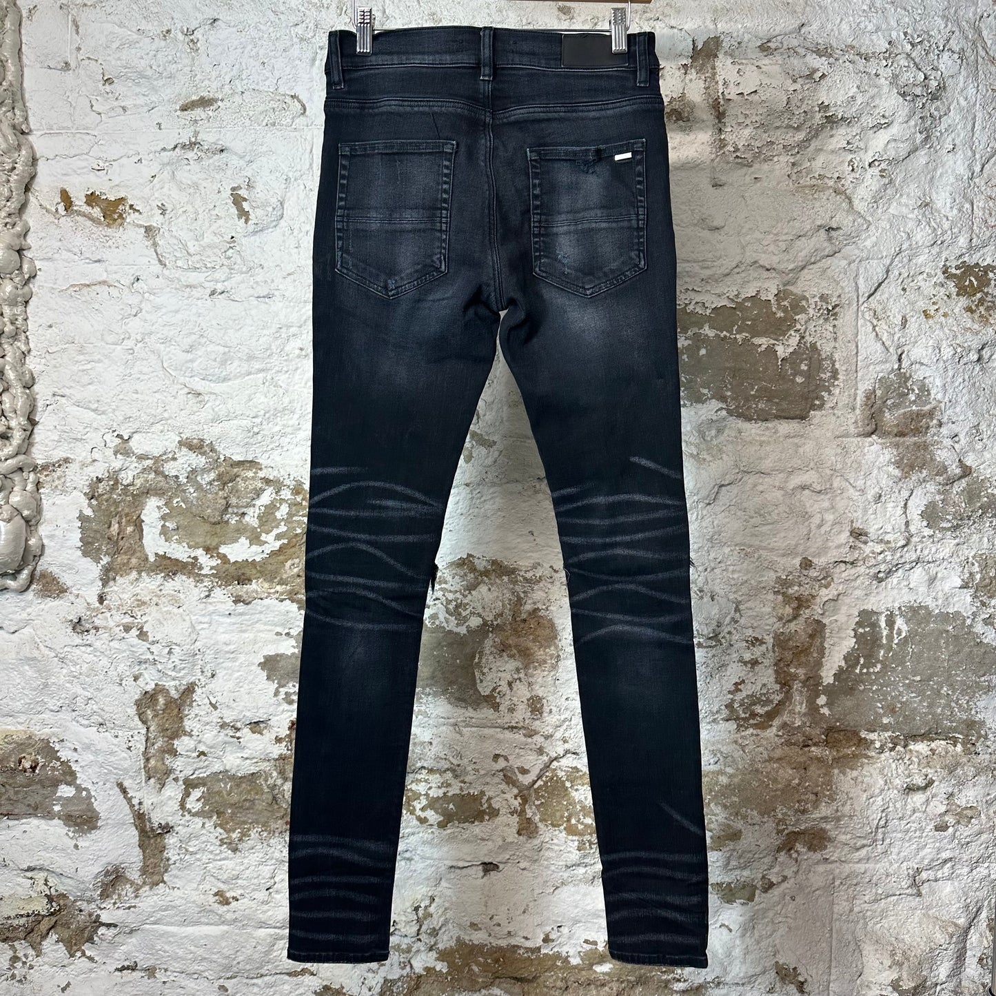 Amiri MX1 Crystal Patch Black Denim Jeans Sz 29
