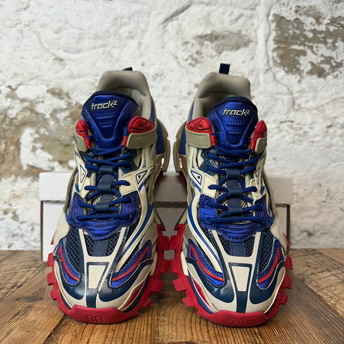 Balenciaga Track 2 Beige Blue Red Sneaker Sz 9 (42)