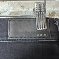 Amiri MX1 Camo Patch Black Denim Jeans Sz 29