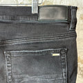 Amiri MX1 Red Suede Faded Black Denim Jeans Sz 38