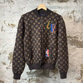 Louis Vuitton NBA Brown Monogram Zip Up Sweater Sz S